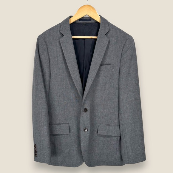 J. Crew Ludlow Traveler Slim Fit Suit Jacket Men 38S Gray Tollegno Italian wool